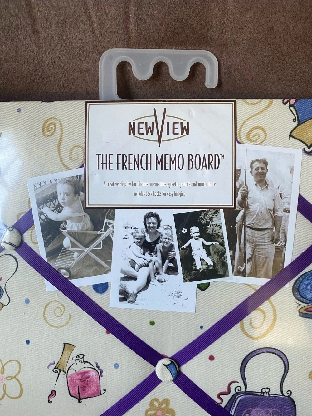 Purple Fashion Print French Memo Board